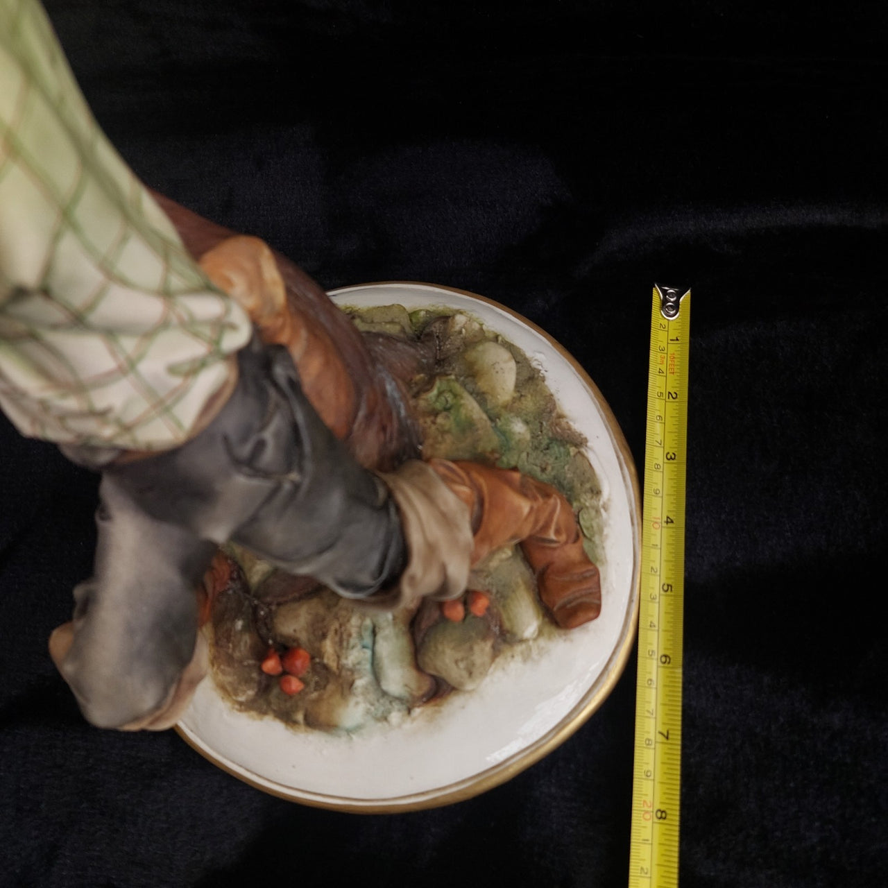 Ades Fisherman Signed Capodimonte Porcelain Figurine 17"Tree Base Italy pics see2