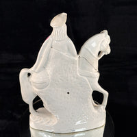 Thumbnail for 1800s Staffordshire Pottery Large Horse Rider Figure Hand Painted Antique seePic21