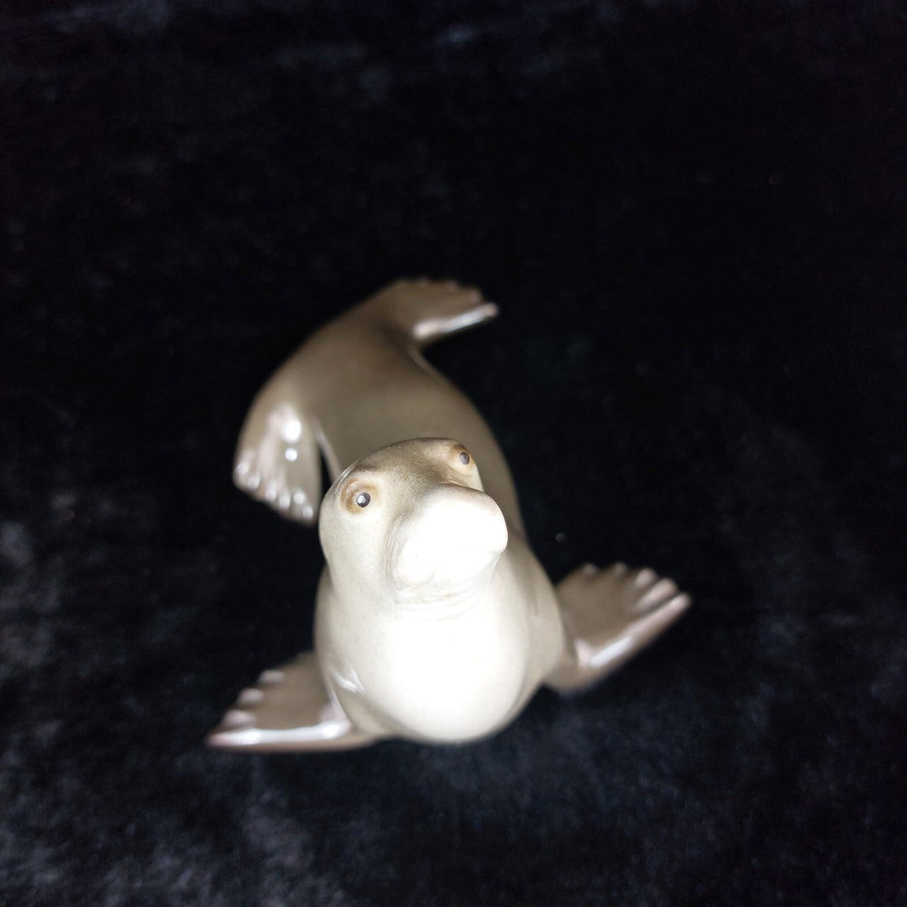 1980s Lomonosov Sea Lion Figurine USSR Porcelain - Marine Life Sculpture Glazed.5