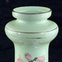 Thumbnail for Milk Antique Glass Vase Pink Bell Flowers 10.5” Green Enamel Gilt bohem decor8