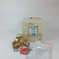 Thumbnail for 1995 Cherished Teddies Boxed Gift Violet Bloom Blessings 156280 Bear Flowers2