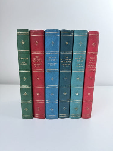 Companion Book Club 6 Hardbacks 1970s–80s Thriller Historical Set Decor Bookshef0