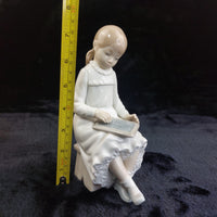 Thumbnail for Nao by Lladro Girl Figurine Reading 8 Slate School repaired bookcase decor kids8