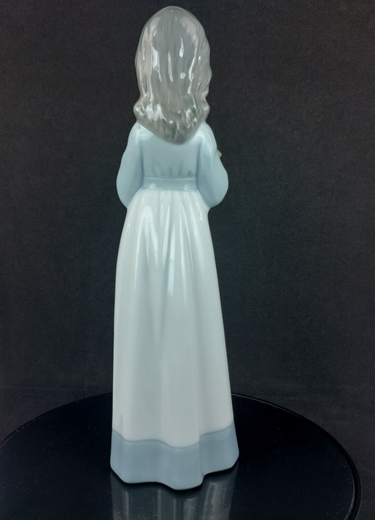 NAO Handmade Porcelain Beautiful Young ladyl with Puppy Figurine - 8.9