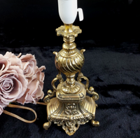Thumbnail for Stunning Ornate Rococo Brass Lamp French Styl Heavy Urn Scroll Base 19