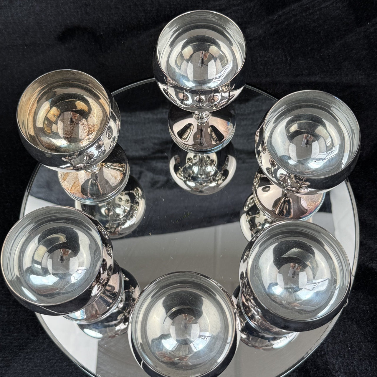 VALERO Plated Silver Goblets Set of 6 - Made in Spain - 12.5cm Tall silver decor5