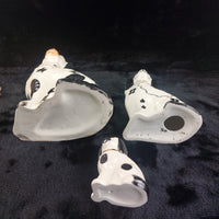Thumbnail for Staffordshire Dog Figures Trio White Black , 7.5 in, 4.5 in Handpaint 9.5