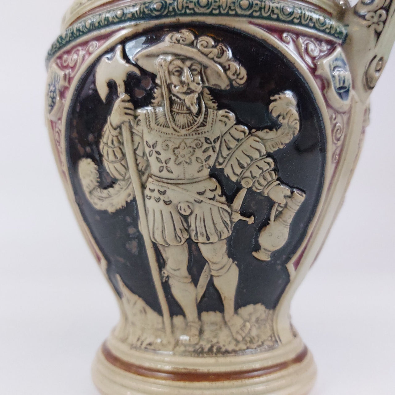 Stoneware pitcher Jug 8.25" Detailed Historical Imagery Unique Collectible decor3