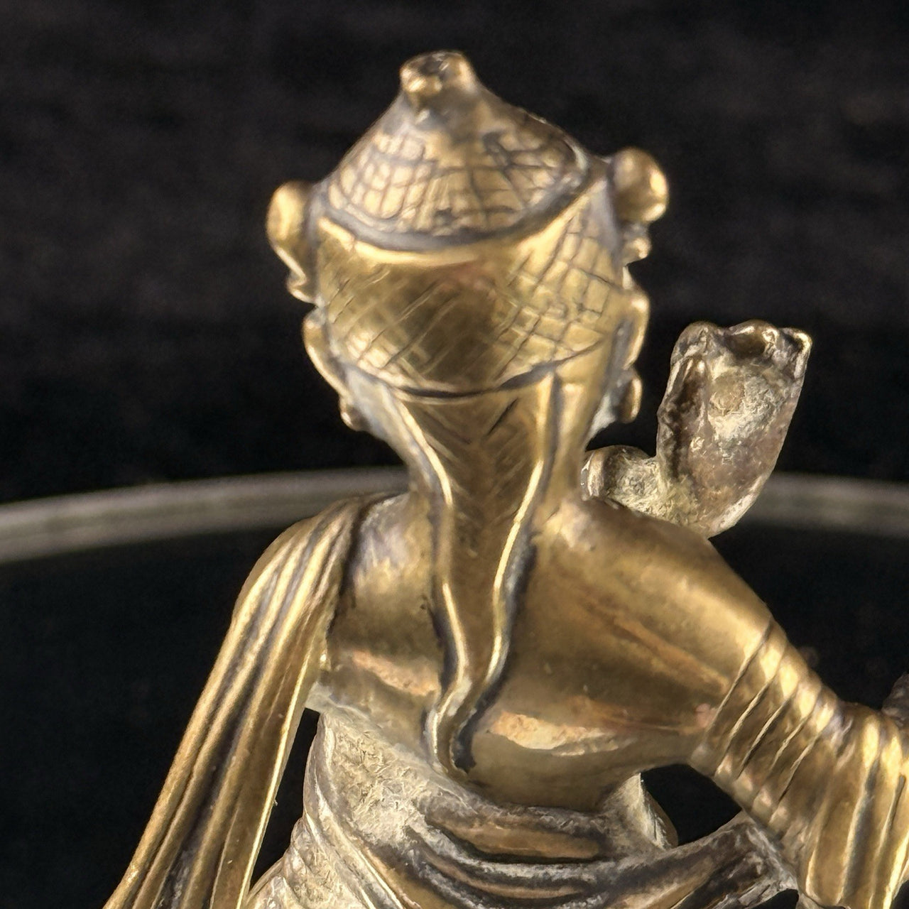 Vintage / antique Indian Brass Krishna Dancing Statue â 5â Hindu Deity figur12