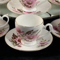 Thumbnail for Royal Grafton Fine Bone China Tea Set Pink Floral 14 Piece England Vintage Gold.4