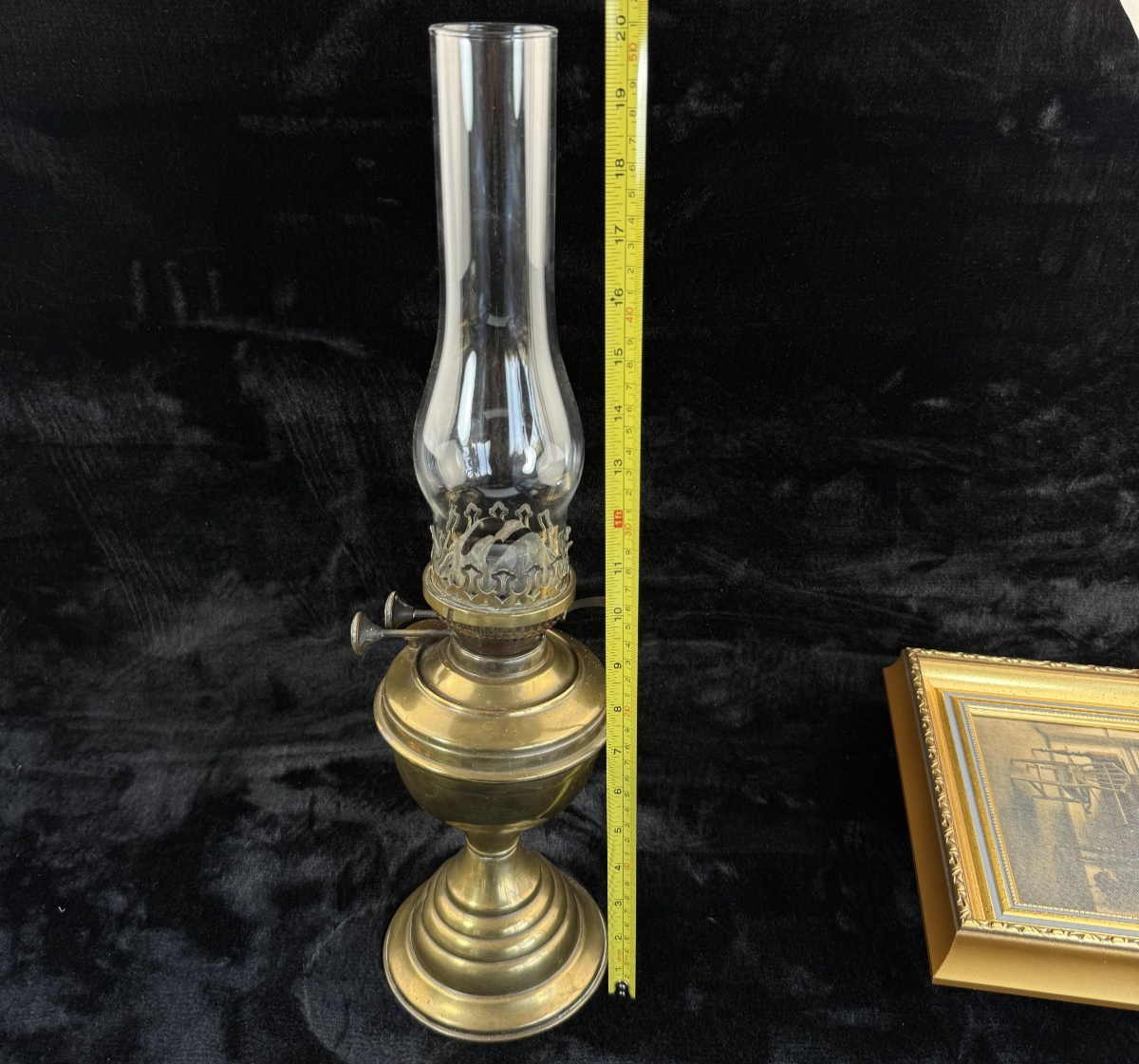 Vintage Vapalux Brass Oil Lamp  British Made Kerosene Lamp 20 in5