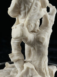 Thumbnail for Antique , Late 19th Century Parian Ware Style Fisherman Figurine 2.13kg 12in dec6