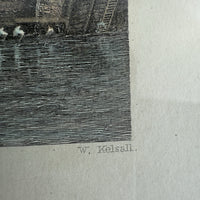 Thumbnail for Antique Hand-Colored Engraving The Tyne from South Shields Durham by T. Allom9
