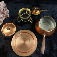 Thumbnail for Tagus Copper Fondue Pot Set with Burner Made in Portugal Wood Handle gift6