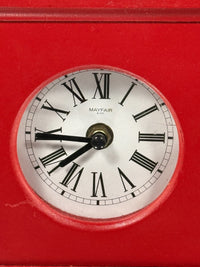 Thumbnail for Mayfair & Co Red Mantel Clock Quartz Roman Numerals Retro Shelf Clock 20cm Batte5