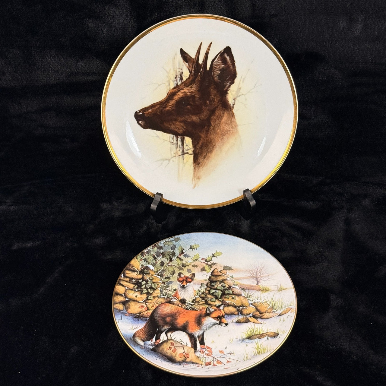 Spode Wildlife Series Fox Plate Bohemia Deer Czechoslovakia Art Bone Decor China13