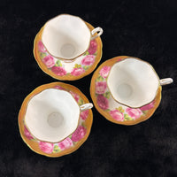 Thumbnail for Royal Albert Pink Rose tea set of 3 &serving plate England stunning 7p tea set 12