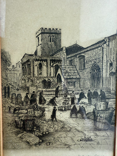 Authentic Antique Signed Etchings - A British Cathedral and St. Andrew's Church1