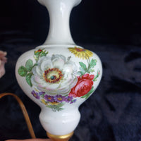 Thumbnail for Stunning Italian Porcelain gold brass Floral Table Lamp antique Decor 17
