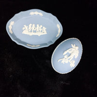 Thumbnail for Wedgwood Jasperware Blue – Lidded Trinket Dish & Box Design Cherub Collectable9