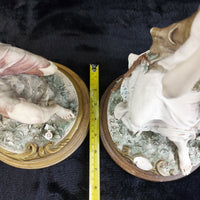 Thumbnail for Giuseppe Figurine Armani Couple repaired Flower & Arm Rustic 30cm Resin Italian.3