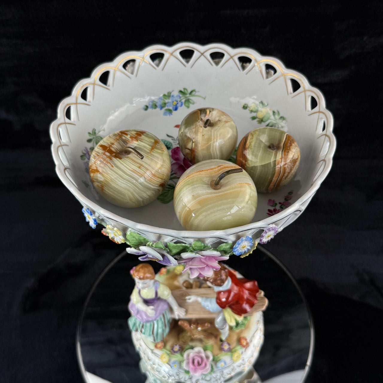 Rare 13" Antique Von Schierholz Porcelain Centerpiece Sculpture Bowl see pics11