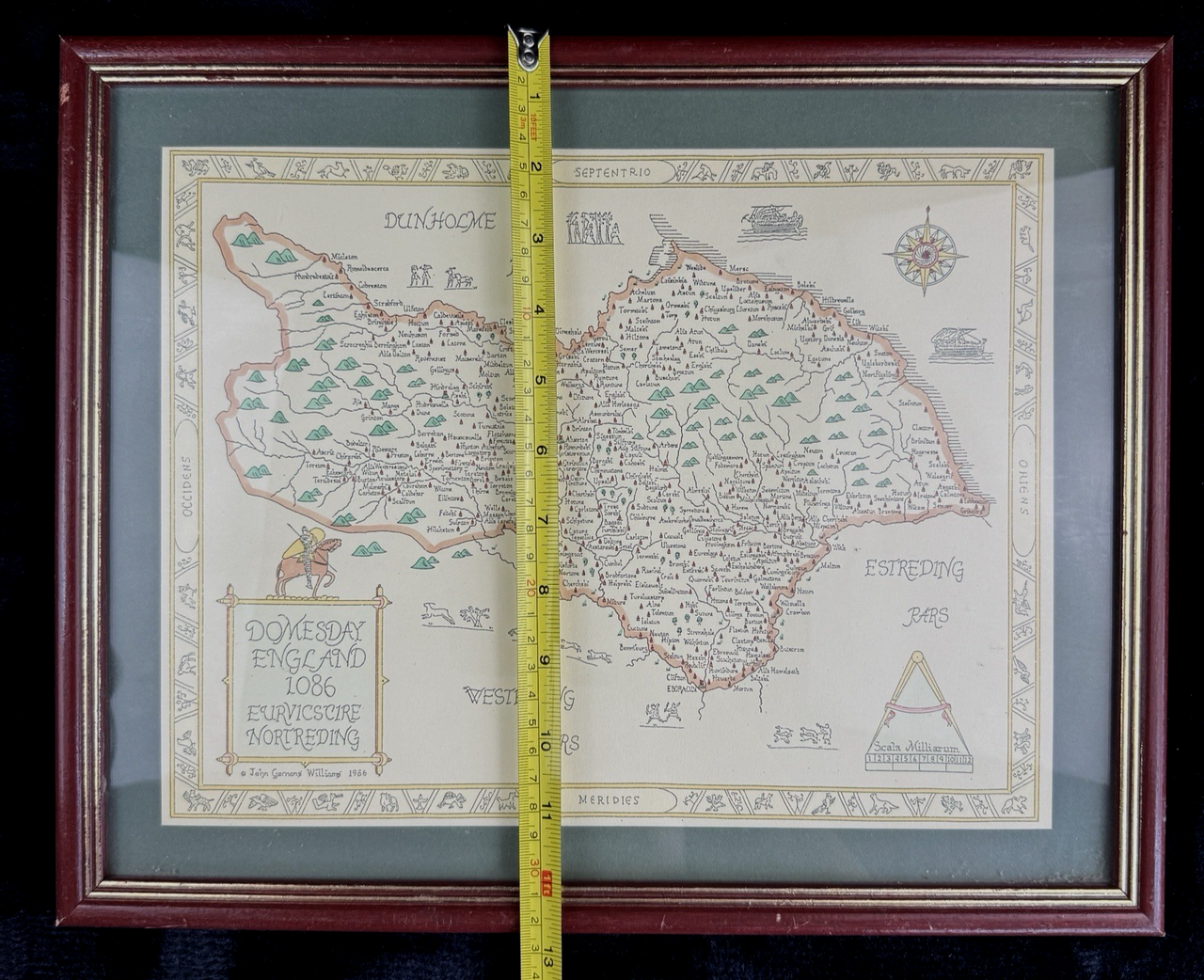 Domesday England 1086 framed Map  Euruicscire Nortreding by Garnons Williams1
