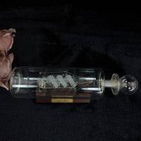 Thumbnail for Santa Glass Maria Ship In Bottle On Wooden Stand Frosted Sails Nautical Handmade5