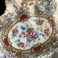 Thumbnail for James Pompadour Kent Chelsea Bowls x6 Center Dish Vintage Floral Gilt Set Large7