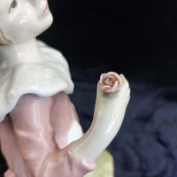 Thumbnail for Lladro Style Girl Figurine, Valencia Spain, Flower, Bow Pink , 12