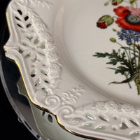 Thumbnail for Royal Creamware Floral Gift Primroses Poppies Plates x2 Ltd Ed 10.5