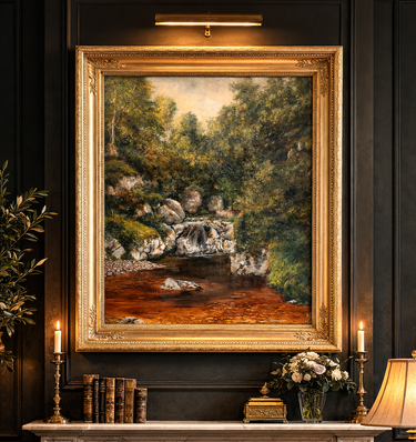 Andrew Welch RCA oil painting gold Framed Welsh Landscape 29