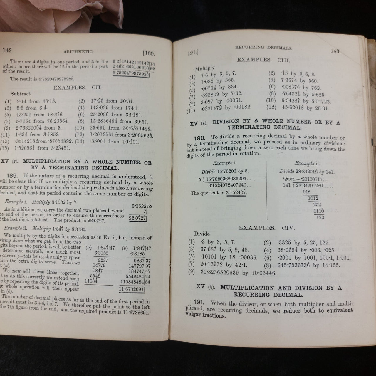 14th Pendlebury's Arithmetic book 1901 Advanced Decimals Victorian Mathematics14
