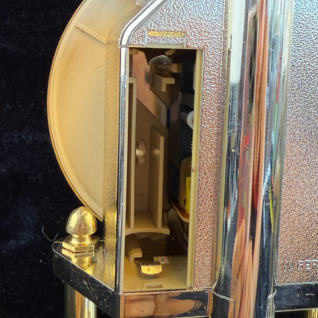 Stunning Hermle Anniversary Quartz Gold color Clock made in Germany Collectable11