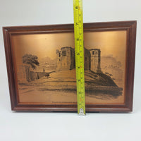 Thumbnail for Rare Framed Copper Etching Warkworth Castle NorthEast View  Artwork  24x17.5 cm2