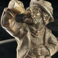 Thumbnail for Drunkard Bronze Figurine on Marble Base Man Drinking Bottle 5” Bar Art7