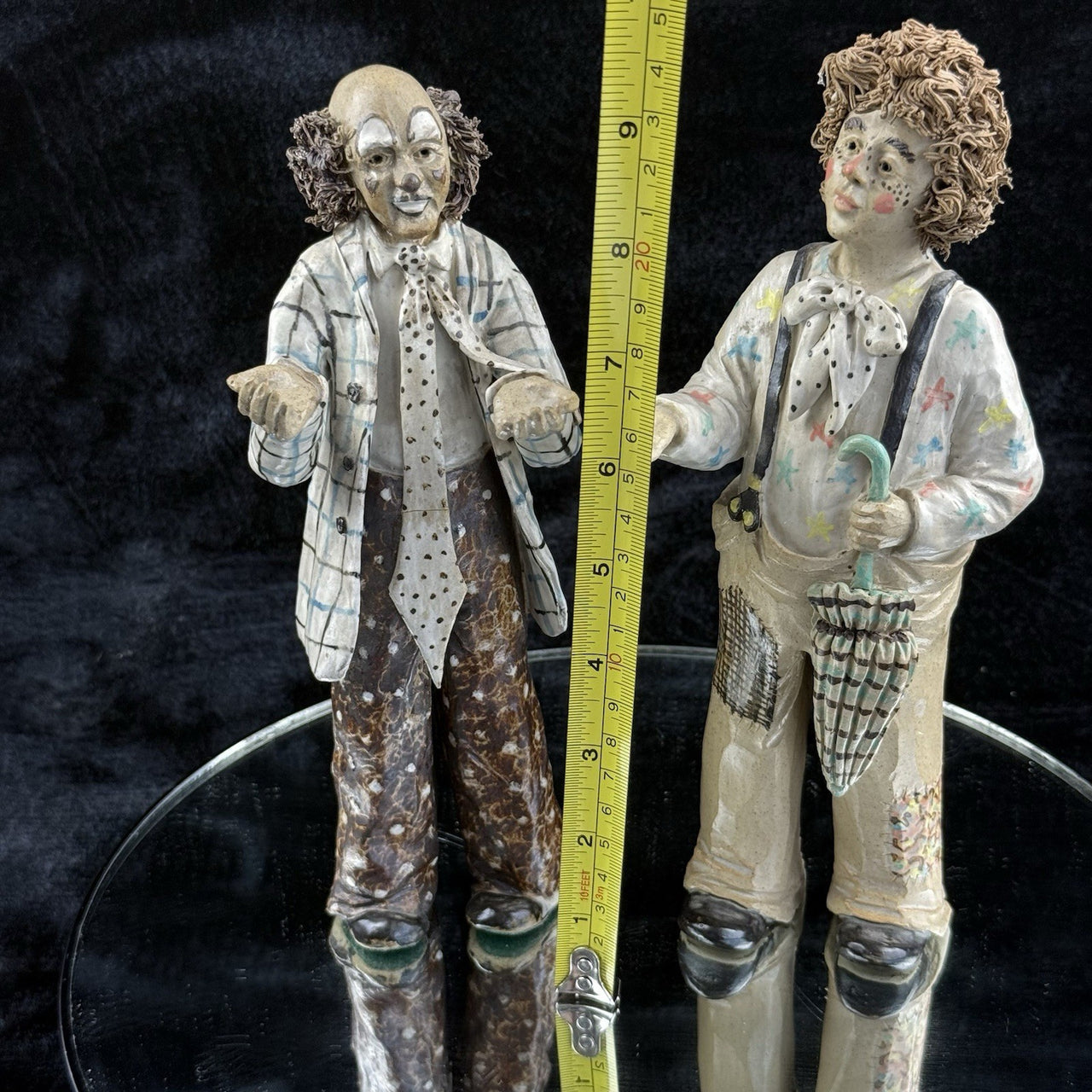 Vintage Rare Signed by JR Art Pottery Clown Clay Figurines Lot of 210