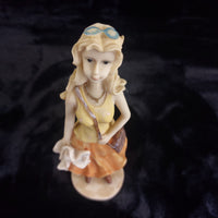 Thumbnail for Resin Girl Figurine with Purse & Dress –Blonde Vintage Style Statue  10