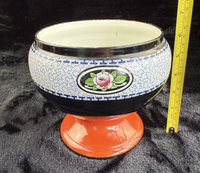 Thumbnail for Antique vase S.Hancock & Sons Cimson Ware Burslem England Cache Pot/Bowl onStand11