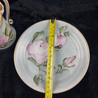 Thumbnail for Capodimonte Hand Painted Cup Italy & Plate Set Pink Rose Gold Rim Floral Sallin/5