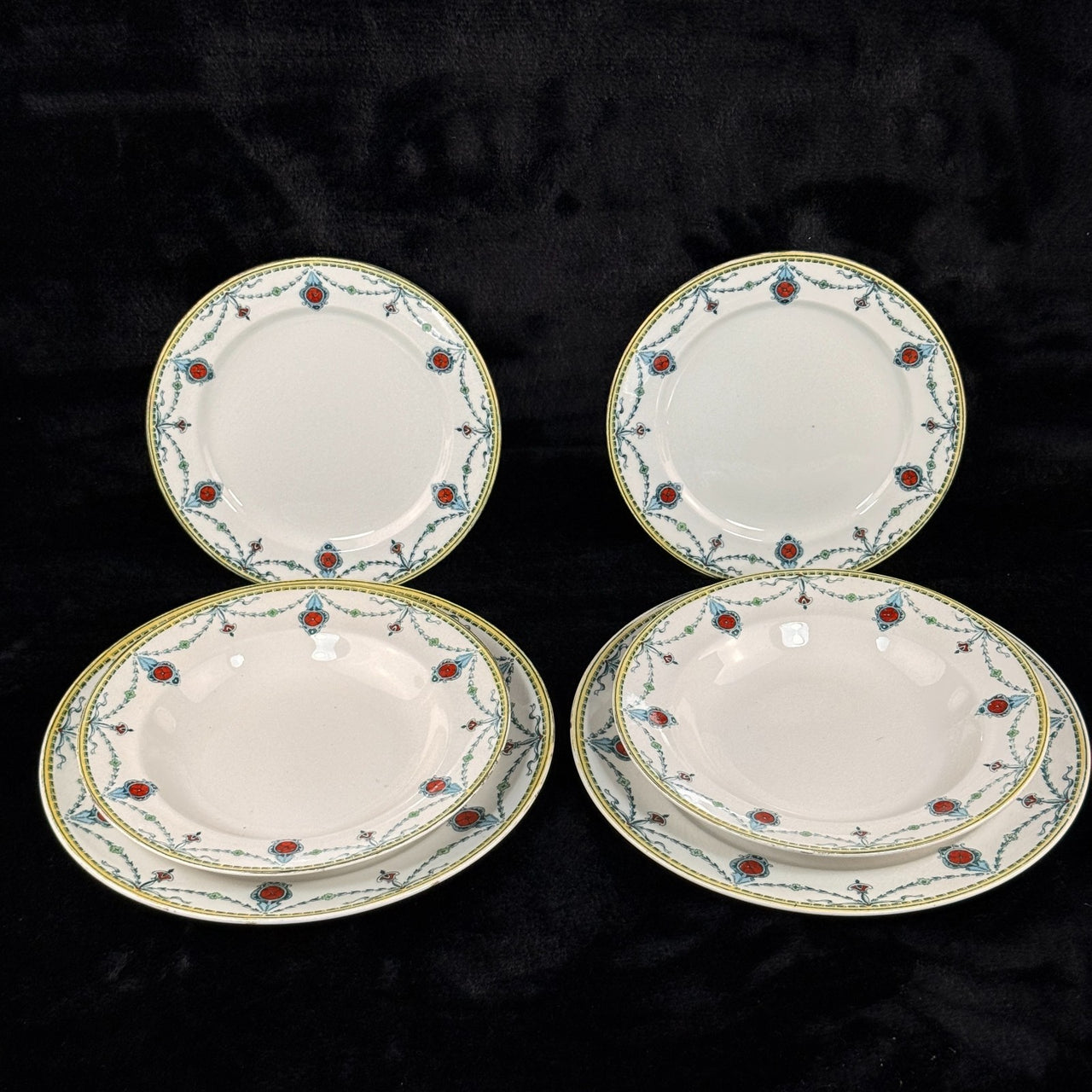 Large Lot of 6 Antique/Vintage Devon Ware (S. F. & Co.) CECIL 1204 Dish & Plates9