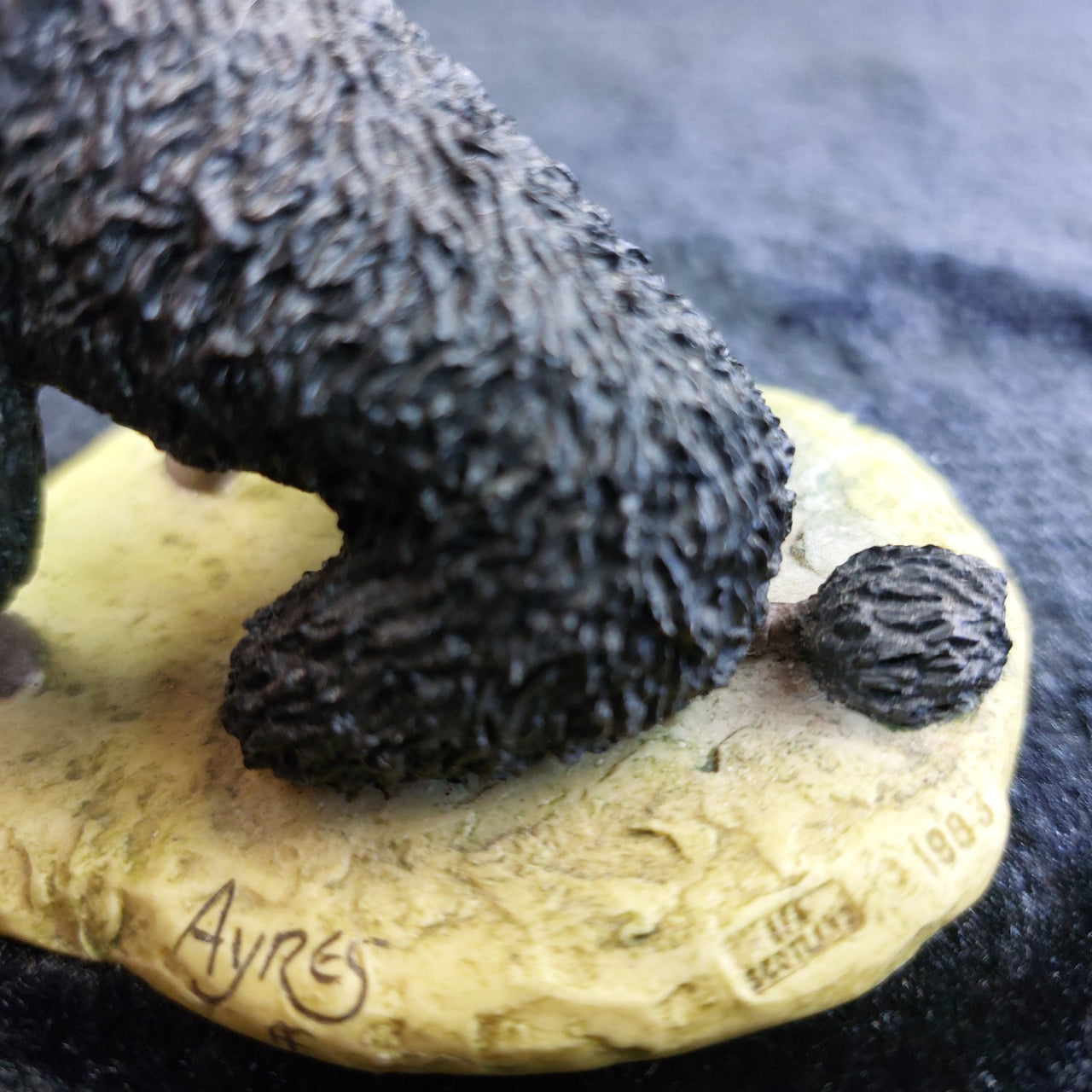 Border Arts Fine Black Poodle Figurine Ayres Handmade Scotland Dog Statue 1983.5