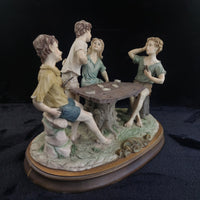 Thumbnail for Very Large figurine Capodimonte 'The Card Players' Friends group pics see decor22