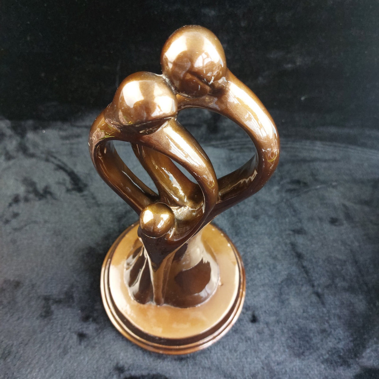 Abstract Family Sculpture Bronze Look Resin Art Figurine Worn Base 28cm China5