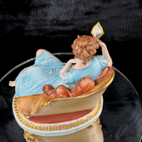 Thumbnail for Tyche Bauer Figurine Lady on Couch Painted Hand Porcelain 8