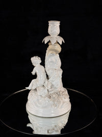 Thumbnail for Antique German Volkstedt Porcelain Cherub Candlestick 10