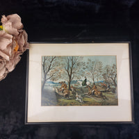 Thumbnail for 19th Century Antique Framed HandColoured Steel Engraving paint Fox Hunting decor14
