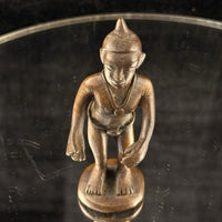Thumbnail for Antique Bronze Tribal Figure African Style Metal Sculpture – Worn Hand. 4” Tall 9