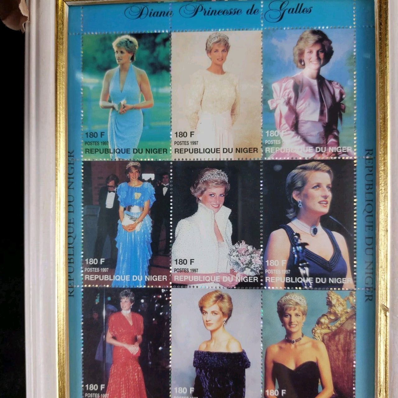 Princess Diana Niger Stamp Sheet Framed 1997 Display 8" United Kingdom Wales3