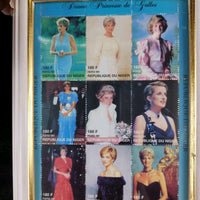 Thumbnail for Princess Diana Niger Stamp Sheet Framed 1997 Display 8